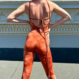 O-Ring Jumpsuit - Orange Tie Dye