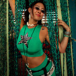 Green X Cheetah STARGIRL Crop image 0