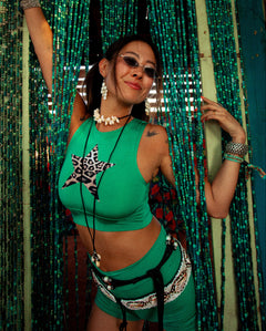 Green X Cheetah STARGIRL Crop image 0