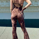 O-Ring Jumpsuit - Brown Tie Dye