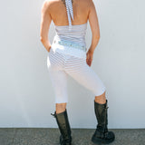 Foldover Capri - White Crochet
