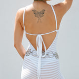 O-Ring Jumpsuit - White Crochet
