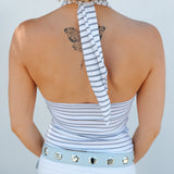 Halter Top - White Stripe