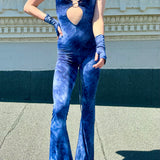 O-Ring Jumpsuit - Blue Tie Dye