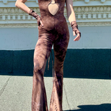 O-Ring Jumpsuit - Brown Tie Dye
